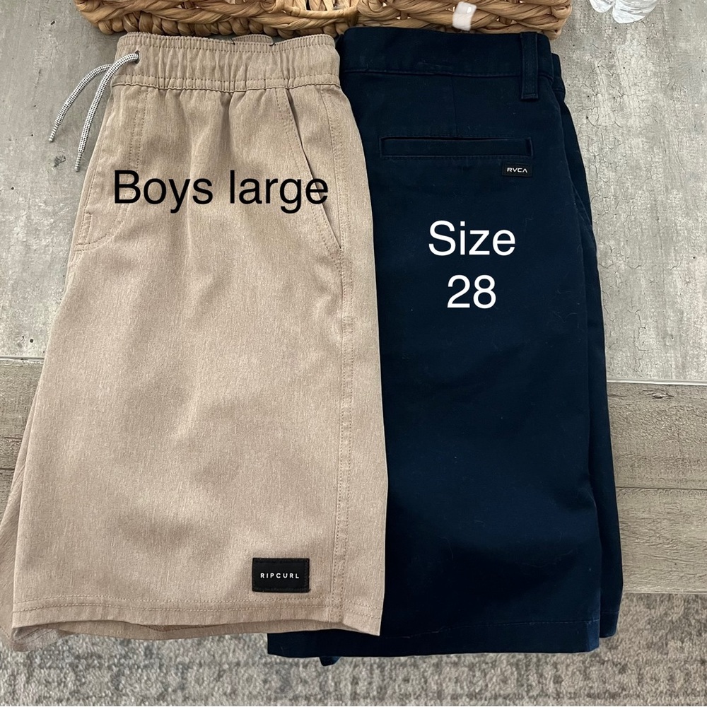 RVCA and rip curl hybrid boys shorts size 28